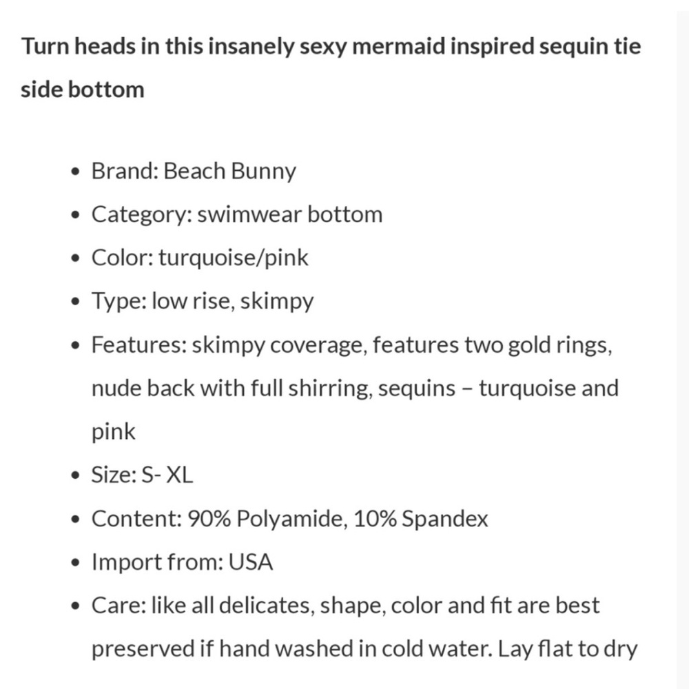 Beach Bunny Turquoise and Pink Sequin Triangle Bikini - Picture 9 of 12